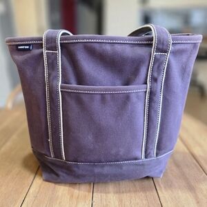 Lands' End Purple Canvas Tote Bag